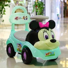 유아용 푸쉬카 유아 킥보드 고앙이캐릭터 발판 선물 아기 유치원 안전바 어린이 자동차 아동, 1개, 미키 슬라이드카 피니 그린+쿠션