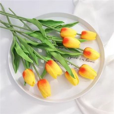 仿真鬱金香花束 居家裝飾 擺飾 攝影道具 多色可選, 20隻夕陽紅鬱金香