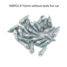 100PCS 겨울 눈 나사 타이어 스터드 휠 떨어지는 비상 차량 4*12MM 9MM ATV 자전거 오토바이 방지 스파이크 미끄럼, 12mm Without Tool