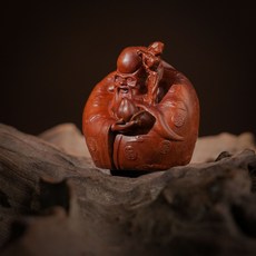 雷擊木棗木福祿壽一套手把件擺件家居裝飾品桌面工藝品木雕實木, 壽一個