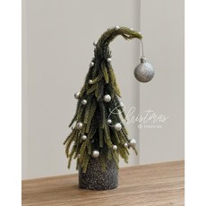 迷你桌面聖誕樹 - 家庭辦公室桌面小型聖誕裝飾, Sliver-32×13cm