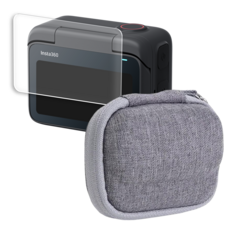 인스타360 GO 3S 하드쉘 핸드그립 케이스 + 9H 액정 강화유리 필름, 1개, 그레이