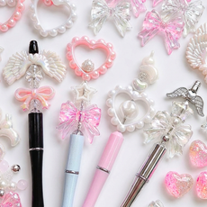 볼펜꾸미기 세트 볼꾸 비즈 데코펜 단체선물, 1세트, 4개