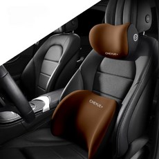 YJY몰 차량용 목쿠션 등받이 사무실 의자 목 허리 통증 피로감 올바른자세 인체공학 디자인, 목쿠션 블랙