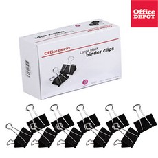 OD 블랙 더블클립 바인더크립, 1갑, 대32mm