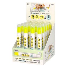 아이스바 형광펜(4색) 20개(박스) 하이라이터 데코펜, 1박스