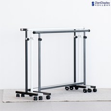 지엔 무볼트 완제품 일자 철제 매장용 이동식행거, 실버
