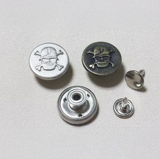 [단추똥꼬] 청바지단추 청자켓 흔들이 단추 5세트 17mm, 1개, (24번)캐 평해골 엔틱골드 5세트