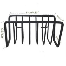 무타공 철제 스펀지 홀더 랙 싱크대 위 배수 선반 식기 세척솔 및 비누 디스펜서용 벽걸이 주방 정리대, Bla