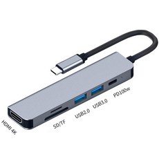 MacBook 6合1轉接器 MAC讀卡機 TYPE-C 轉USB Micro SD 讀卡機 蘋果讀卡機, 1個, Typec 六合一