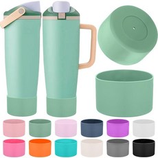 Mity rain Owala 887.2ml30온스 및 1.2L40온스 FreeSip 스웨이 병 텀블러용 보호 실리콘 부츠 2개 - owala용 액세서리 안정성 향상 긁힘 방지, 세이지 그린