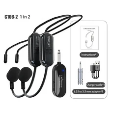 호환 2.4G 무선 헤드셋 마이크 초장거리 전송 기능 탑재 교육 안내 말하기에 적합, 01 G106-2