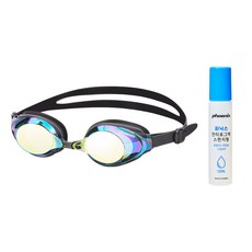 피닉스 코모도 미러 수경 PN-1200M + 안티포그액 10ml SET, 골드+안티포그액10ml, 1개