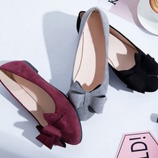 리본 단화 플랫단화 스웨이드 구두 여성 플랫슈즈 로 mel+7722Yi