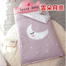 Sunny baby 兒童睡袋 幼稚園居家兩用, 現貨冬款保暖親膚北歐雲朵月亮超商限一組