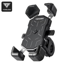 토스오드 원터치 충격방지 자전거 핸드폰 거치대 360도 회전 오토바이 핸들바 방수케이스 배달용 전기자전거 휴대폰 거치대, 블랙, 1개
