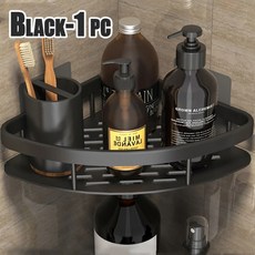 욕실 선반 수건 벽 샤워 샴푸 랙 드릴 없음 삼각대 보관함, 04 Black-A-1PCS