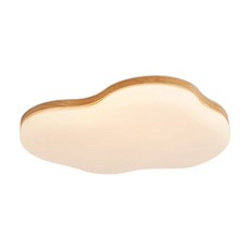 聚美照明 雲朵造型 LED吸頂燈 50cm 5500lm 3000-6500K 適用5-7坪 全光譜燈源, 白色+原木色
