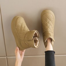 빛나는 판다2026통굽 털신 스노우 패딩부츠 미들 방한화 방수 푹신한 양털 굽, 2_블랙, 225