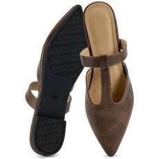 Alicegana 여성용 포인티드 토 플랫 뮬: 슬립온 비즈니스 캐주얼 작업화 편안한 사무실 로퍼 2025 브라운. 154976