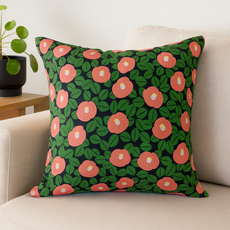 솔레아바 쿠션커버 50X50 순면 국산 (커버만/솜포함) - 까멜리아 핑크