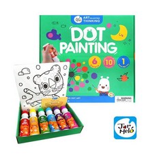 JarMelo 點點畫筆套裝 點點筆 兒童繪畫安全無毒易清洗, 1個, 6色