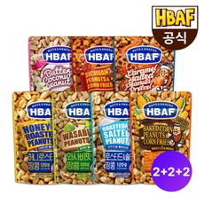 HBAF 바프 땅콩 6봉 골라담기 (2+2+2), 옵션 3 (허/군/카), 120g, 6개