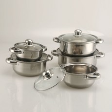 스텐냄비 5종세트 코팅팬 냉비세트 양수냄비 인덕션신혼냄비, 은색, 5세트, 18cm+20cm+22cm+24cm+26cm
