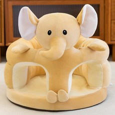 嬰幼兒學坐椅兒童小沙發寶寶練習坐座椅加厚低重心防摔座椅小餐椅, 淺棕色大象