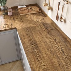 WESTICK 주방 조리대용 월넛 우드 그레인 접촉지 방수 브라운 필 앤 스틱 벽지 자체 접착 탈착식 경량 목재 비닐 랩 캐비닛 서랍 테이블용 45 x 304.8cm(, WESTICK 주방 조리대용 월넛 우드 그레인 접촉지,