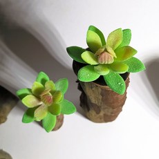 仿真多肉植物木樁擺件, P43仿真多肉+木頭底座(隨機), 1套