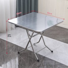 스테인리스 접이식 식탁 알루미늄 합금 거실 원룸용 소형 원형 테이블, 1인용, 4_높이55cm60x60cm
