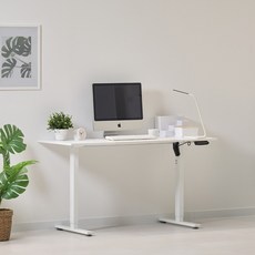 롱코 전동 높이조절 책상 1200 1400 모션데스크 스탠딩책상 DF011, 화이트
