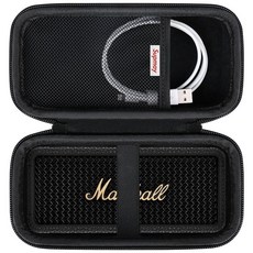Supmay Marshall Emberton II/III 휴대용 블루투스 스피커용 하드 휴대용 케이스 USB-C 충전 케이블용 메시 포켓이 있는 무선 스피커 보호 케이스 블, 블랙