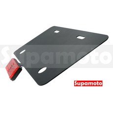 Supamoto 車牌反光片底板 短牌架/牌框/大牌架適用 不鏽鋼改裝加強 小七碼驗車可用, 1個, 紅(黃)牌 +反光片
