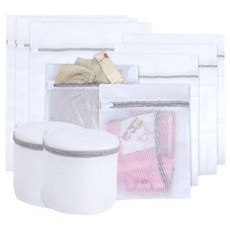 Axis 艾克思 實用防滑拉鍊方形三明治內衣細密網洗衣袋10件組, 1組, 白色