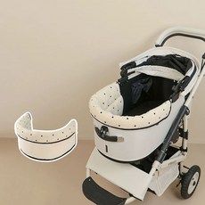 애완동물 유모차 모서리 보호대 탈부착 및 세척 가능한 매트, A. 업그레이드 된 Airbuggy 카트 폴카 도트 둘