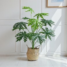 人造植物盆栽 木瓜葉仿真植栽, 居家能量滿滿旺宅木瓜葉仿真植栽, 1個