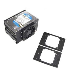 하드 트레이 랙 3.5인치 하드 디스크 확장 브라켓 케이스, 상세페이지 참고, 3. 검정 3단 받침대+팬