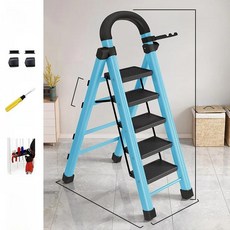 강철 사다리 실내 접이식 계단 캠핑 야외 테이블, 1개, 8. 5단 파란색 에스컬레이터