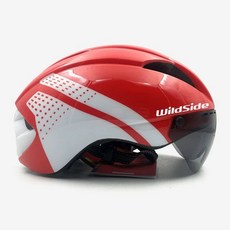 고글일체형 자전거 헬멧 로드 픽시 전기 MTB 바이크, 1개, 레드화이트 1쌍