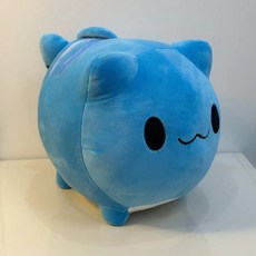 可愛貓貓蟲咖波魚尾貓咪公仔抱枕，柔軟毛絨喵咪娃娃，睡覺抱枕床搭, 藍色咖波（新尺寸 現貨300個）,28cm