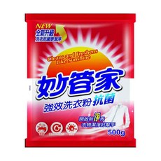 妙管家 強效洗衣粉 無磷 強力去漬 高效潔淨 500g, 1個, 妙管家洗衣粉500g