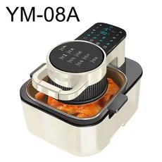 9L 대용량 터치스크린 예약 기능이 있는 다기능 홈 스마트 에어 프라이어 HYM, 08 UK-white