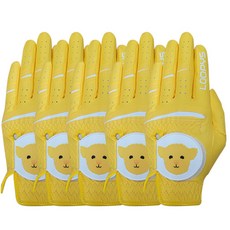 루피스 컬러 골프장갑 왼손착용 5장, 5개, 옐로우