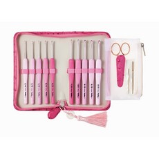 【YUBU】日本製 廣島 Tulip ETIMO 粉紅柄鉤針組 粉紅漸層 TER-001, 1個