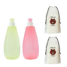 寶寶屁屁沖洗神器 350ML 攜帶式 嬰兒專用洗屁屁噴壺 不漏水, 清新綠+蜜桃粉 配收納袋2個