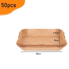 대형 직사각형 에어 프라이어 일회용 종이 라이너 31 양피지 요리 바구니 특수 베이킹 82, 20cm rectangle 50pcs