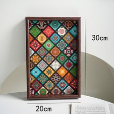 民族風木質托盤 收納盤 茶盤 水果盤, 民族風木托盤20X30cm, 民族風