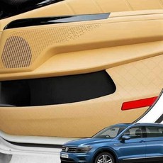 차량내부 자동차커버 더뉴티구안 가죽 도어커버 기스방지 도어가죽 튜닝 차량스크래치, 더뉴티구안_블랙